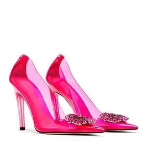 NIB Good American Cinder-F*cking-Rella Pump Heels - Hot Pink, Size 9